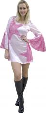 robe disco pour femme en rose