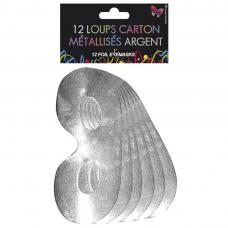 sachet de 12 loups carton metallises argent