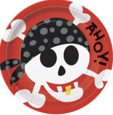 assiettes anniversaire pirate rouge