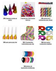 pack cotillons multicolores 100 personnes