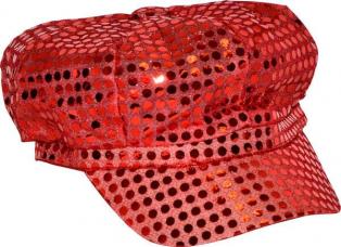 casquette disco rouge a paillettes