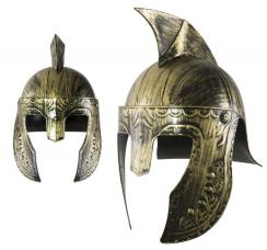 casque de gladiateur or et noir