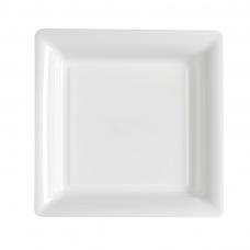 assiettes plastique carrees blanche