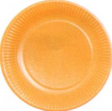 assiettes en carton de couleur orange