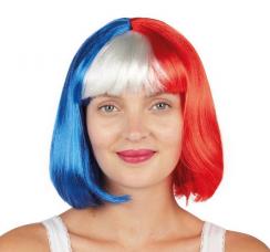 perruque bleu blanc rouge