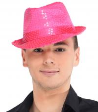 chapeau trilby fuchsia sequins