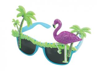 lunettes flamant rose et palmier