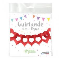 guirlande coeurs rouge papier