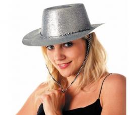 chapeau cowboy argent a paillettes