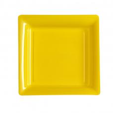 assiettes plastique carrees jaune