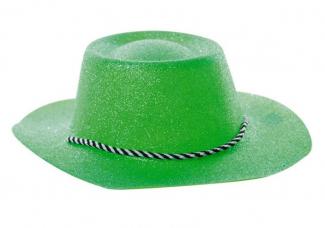 chapeau cowboy vert a paillettes