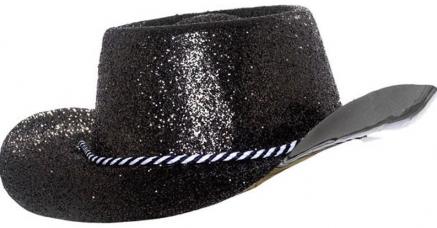 chapeau cowboy noir a paillettes