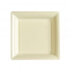 assiettes plastique carrees ivoire
