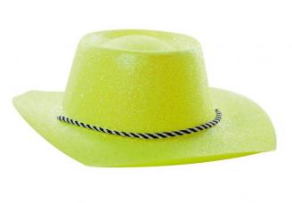 chapeau cowboy jaune a paillettes