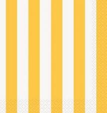 Serviettes en Papier Rayures Jaunes et Blanches