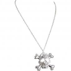 collier tete de mort strass