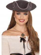 chapeau pirate tricorne gris