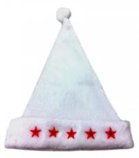 bonnet de noel blanc avec étoiles lumineuses