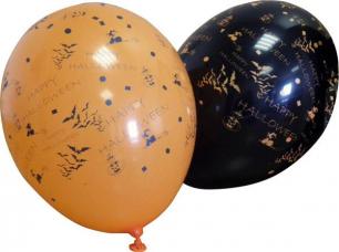 12 ballons halloween orange et noir