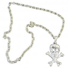 collier metal tete de mort 70 cm