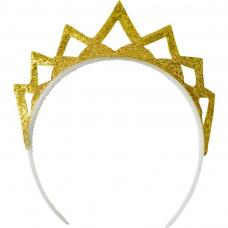serre tete couronne paillettes or