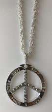 collier peace and love metal