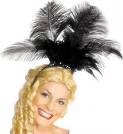 Coiffe Cabaret Plumes Noires