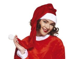 bonnet de noel rouge et long