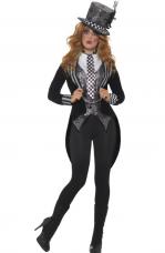 costume chapelier femme sombre luxe