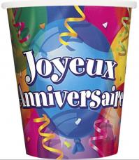 gobelets joyeux anniversaire