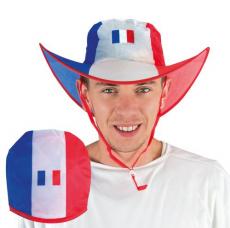 chapeau supporter tricolore pliable