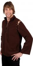 chemise medievale gabardine marron