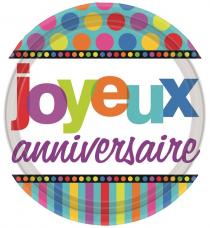 assiettes joyeux anniversaire rigolotes