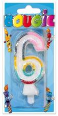 bougie anniversaire chiffre 6