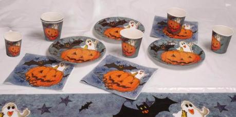 set de table halloween citrouille