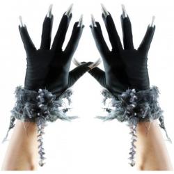 Lot De 2 Paires Gants Halloween Avec Ongles Longs - Accessoire Costume Fête, Cosplay, Griffes Effrayantes - 3
