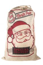 hotte de pere noel en toile de jute