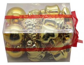 coffret de 20 decorations de noel or