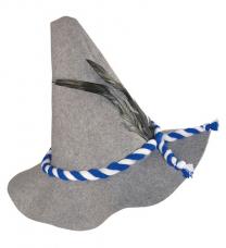 chapeau bavarois gris avec plumes