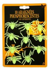 décoration araignées phosphorescentes halloween