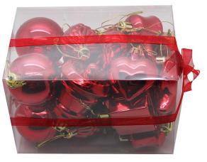 coffret de 20 decorations de noel rouge