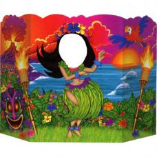 decor hawaien passe tete femme