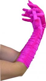 Gants Satinés plissés Fuschia