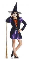 costume sorciere violette et orange