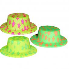 chapeau canotier fluo en plastique