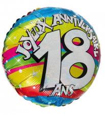 ballon helium joyeux anniversaire 18 ans