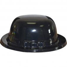 chapeau melon noir en plastique