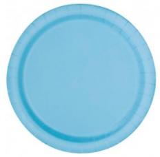 assiettes rondes bleu pastel