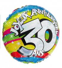 ballon helium joyeux anniversaire 30 ans