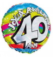 ballon helium joyeux anniversaire 40 ans